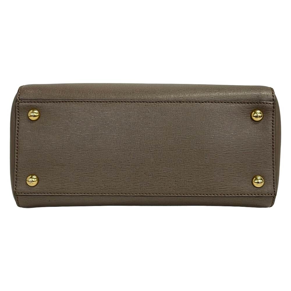Fendi Petit 2 Jours Tote Bag Dark Brown Gold View 5